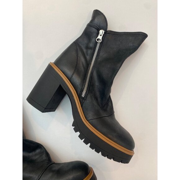 Free People Women's Jack Leather Slouch Ankle Zip Boot Black Size 38 US 7.5 8 - Picture 7 of 16